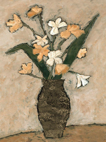 Flowers From B I White Modern Wood Framed Art Print with Double Matting by Bagnato, Judi