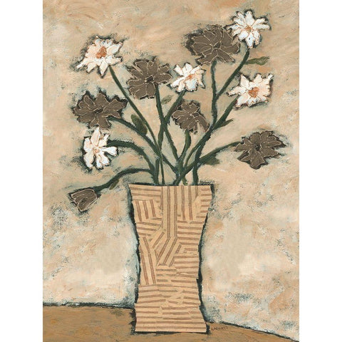 Flowers From B II White Modern Wood Framed Art Print by Bagnato, Judi