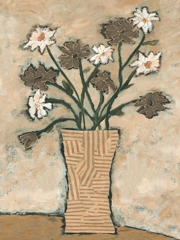 Flowers From B II White Modern Wood Framed Art Print with Double Matting by Bagnato, Judi