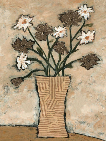 Flowers From B II White Modern Wood Framed Art Print with Double Matting by Bagnato, Judi