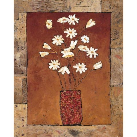 Blooms in Border IV White Modern Wood Framed Art Print by Bagnato, Judi