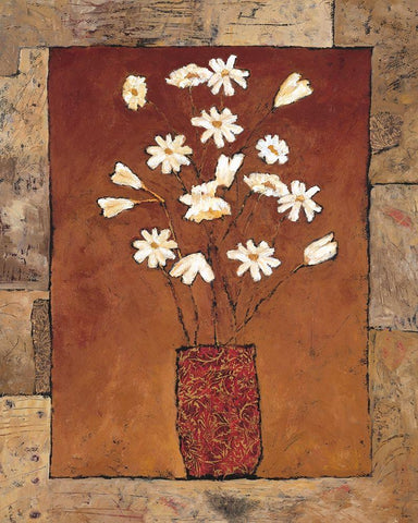 Blooms in Border IV Black Ornate Wood Framed Art Print with Double Matting by Bagnato, Judi
