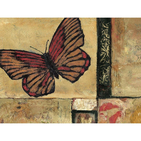 Butterfly in Border I Gold Ornate Wood Framed Art Print with Double Matting by Bagnato, Judi