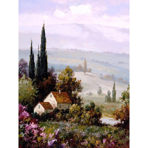 Country Comfort II White Modern Wood Framed Art Print by Gaul, Charles