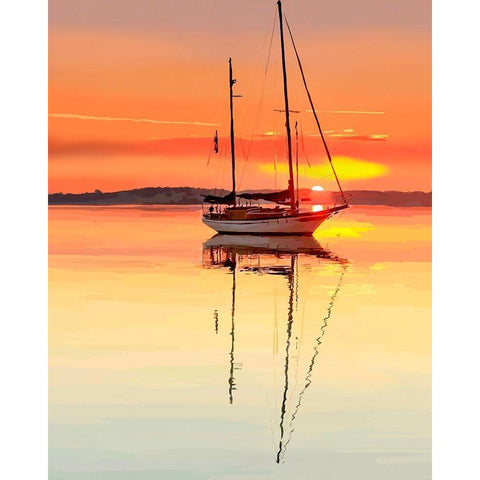 Sailing Portrait V Black Modern Wood Framed Art Print with Double Matting by Kalina, Emily