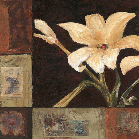 Magnolia Breeze I Black Modern Wood Framed Art Print by Bagnato, Judi