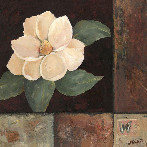 Magnolia Breeze II Black Modern Wood Framed Art Print by Bagnato, Judi