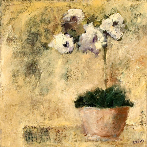 Orchid Textures III Gold Ornate Wood Framed Art Print with Double Matting by Bagnato, Judi