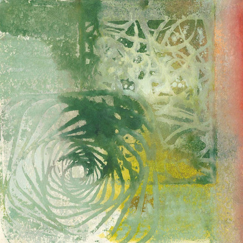 Floral Breeze II Gold Ornate Wood Framed Art Print with Double Matting by Combs, Joyce