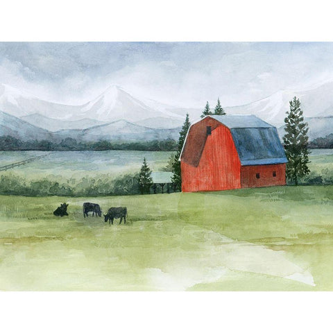 Valley Herd I Gold Ornate Wood Framed Art Print with Double Matting by Popp, Grace
