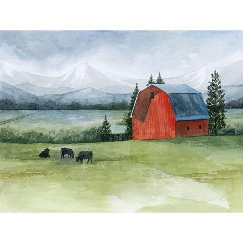 Valley Herd I Gold Ornate Wood Framed Art Print with Double Matting by Popp, Grace