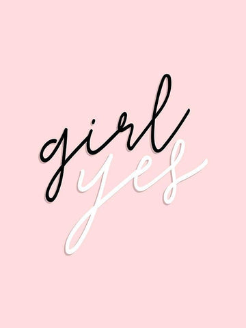 GRL PWR V White Modern Wood Framed Art Print with Double Matting by Hambly, Anna