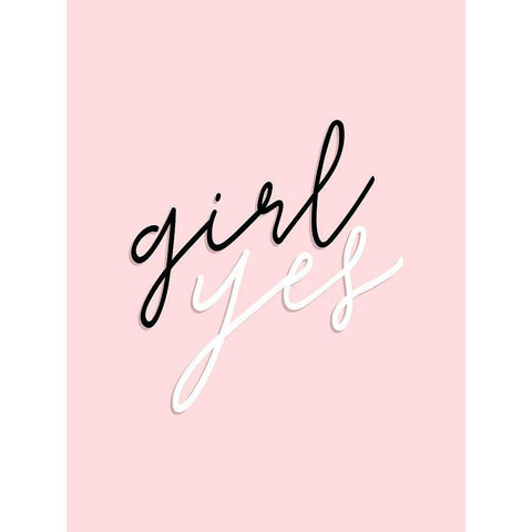 GRL PWR V Black Modern Wood Framed Art Print with Double Matting by Hambly, Anna