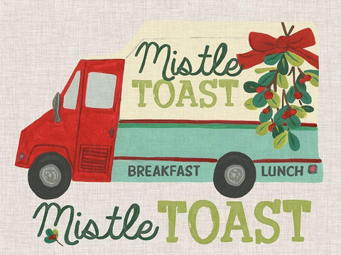 Food Truck Holidays III White Modern Wood Framed Art Print with Double Matting by Vess, June Erica