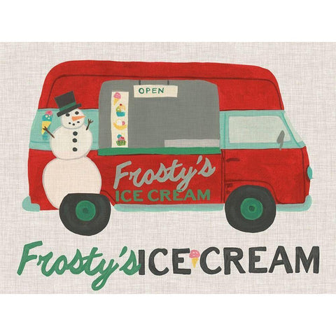 Food Truck Holidays IV Black Modern Wood Framed Art Print with Double Matting by Vess, June Erica