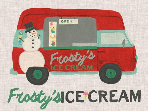Food Truck Holidays IV White Modern Wood Framed Art Print with Double Matting by Vess, June Erica