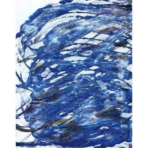 Blue Infinity II Black Modern Wood Framed Art Print with Double Matting by Fuchs, Jodi