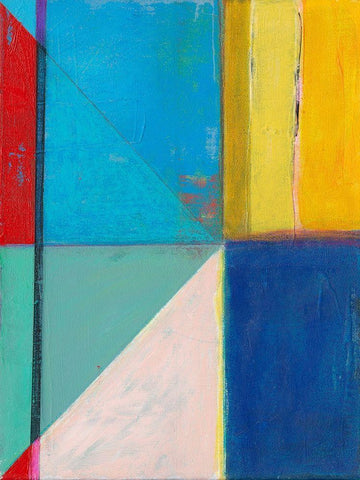 Colorful Geometrics II White Modern Wood Framed Art Print with Double Matting by Fuchs, Jodi