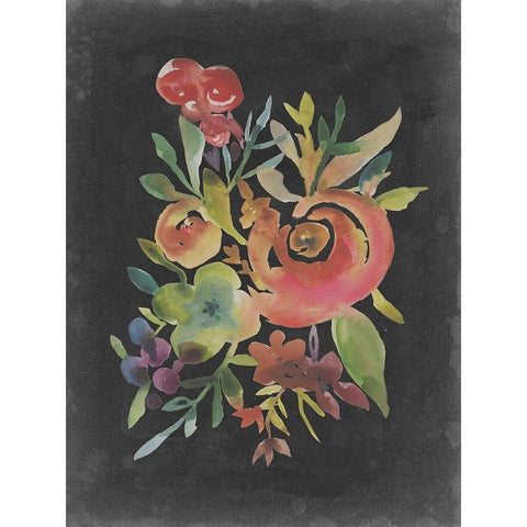 Velvet Floral I Black Modern Wood Framed Art Print by Zarris, Chariklia