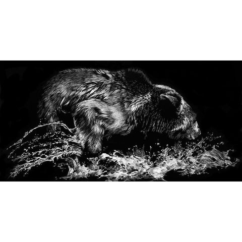 Theres a Fish Here Black Modern Wood Framed Art Print with Double Matting by Chapman, Julie T.