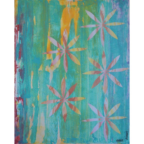 Stained Glass Blooms II Gold Ornate Wood Framed Art Print with Double Matting by Avondet, Natalie