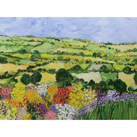 Garden on the Hilltop Black Modern Wood Framed Art Print by Friedlander, Allan