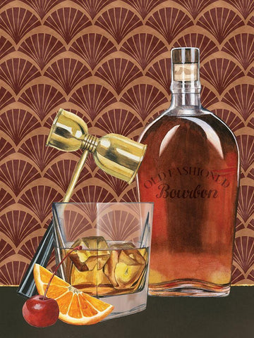 Bar Gatsby II Black Ornate Wood Framed Art Print with Double Matting by Popp, Grace