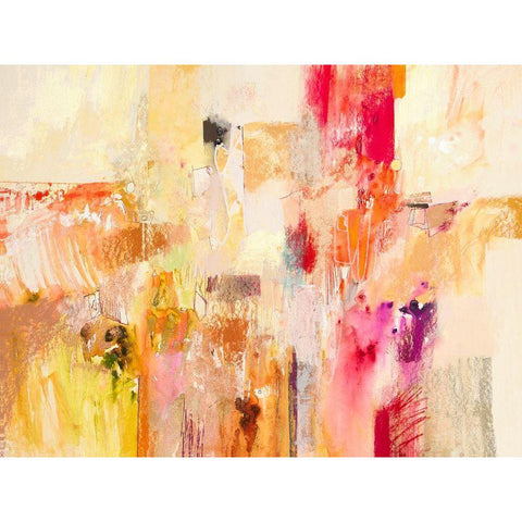 Red And Gold Abstract II White Modern Wood Framed Art Print by Gardner, Jennifer