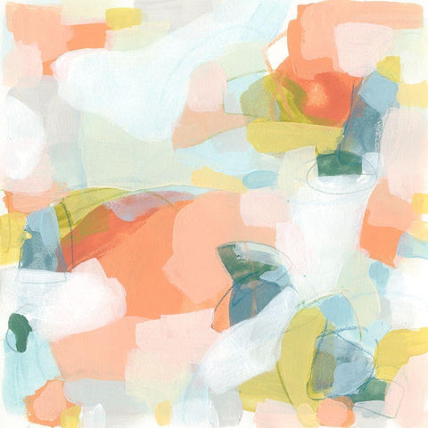 Mosaic Scatter I White Modern Wood Framed Art Print by Vess, June Erica