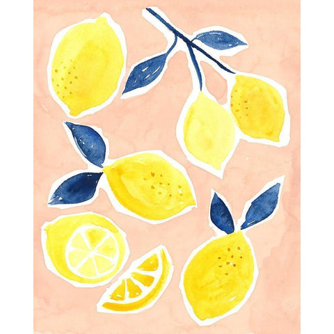 Lemon Love I White Modern Wood Framed Art Print by Borges, Victoria