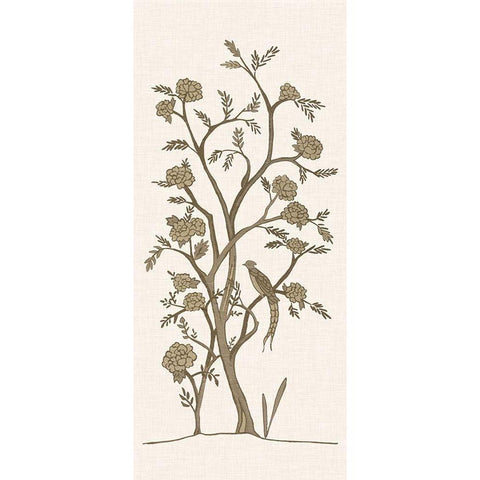 Sepia Chinoiserie I White Modern Wood Framed Art Print by Zarris, Chariklia