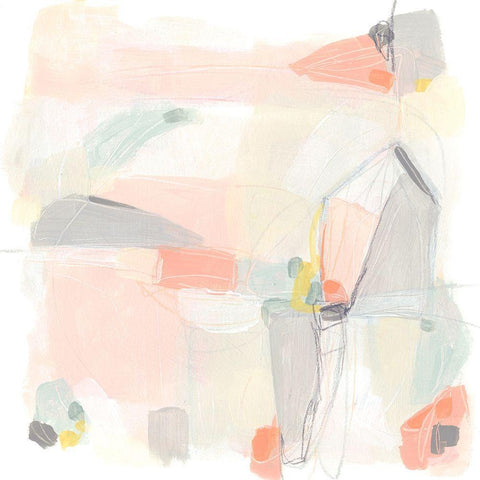 Pastel Prism I White Modern Wood Framed Art Print by Vess, June Erica
