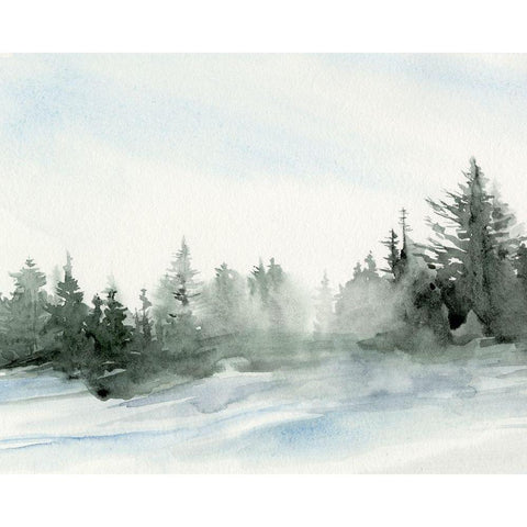 Evergreens in the Distance I White Modern Wood Framed Art Print by Parker, Jennifer Paxton