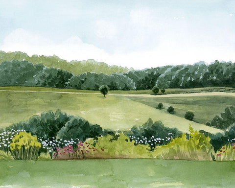 Idyllic Sunday I White Modern Wood Framed Art Print with Double Matting by Popp, Grace