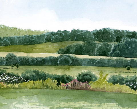 Idyllic Sunday II White Modern Wood Framed Art Print with Double Matting by Popp, Grace