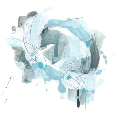 Liquid Notation III White Modern Wood Framed Art Print by Vess, June Erica