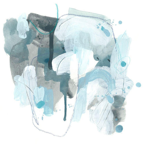 Liquid Notation IV Black Modern Wood Framed Art Print with Double Matting by Vess, June Erica