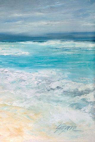 Storm at Sea II White Modern Wood Framed Art Print with Double Matting by Wilkins, Suzanne