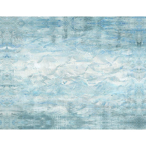 Blue Wave White Modern Wood Framed Art Print by Stramel, Renee W.