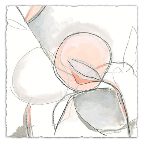 Blush Affinity IV Black Ornate Wood Framed Art Print with Double Matting by Vess, June Erica
