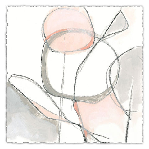 Blush Affinity VI White Modern Wood Framed Art Print with Double Matting by Vess, June Erica