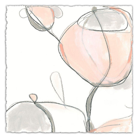 Blush Affinity VII Black Modern Wood Framed Art Print with Double Matting by Vess, June Erica