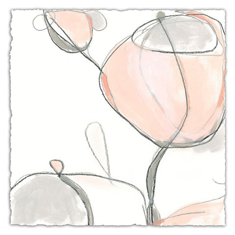 Blush Affinity VII Black Ornate Wood Framed Art Print with Double Matting by Vess, June Erica