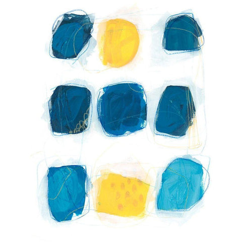 Lemon and Indigo II Black Modern Wood Framed Art Print by Vess, June Erica