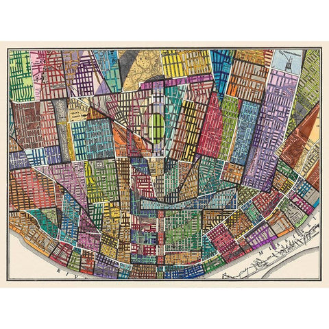 Modern Map of St. Louis Gold Ornate Wood Framed Art Print with Double Matting by Galapon, Nikki