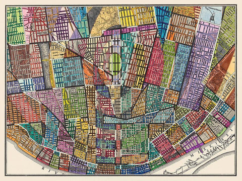 Modern Map of St. Louis Black Ornate Wood Framed Art Print with Double Matting by Galapon, Nikki