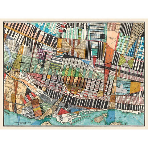 Modern Map of Montreal Black Modern Wood Framed Art Print by Galapon, Nikki
