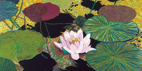 Steamy Pond White Modern Wood Framed Art Print with Double Matting by Friedlander, Allan