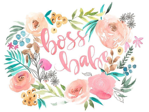 Boss Babe I Black Ornate Wood Framed Art Print with Double Matting by Parker, Jennifer Paxton