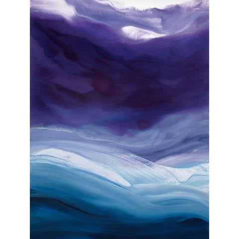 Lavender Sky White Modern Wood Framed Art Print by Guererra, Teodora
